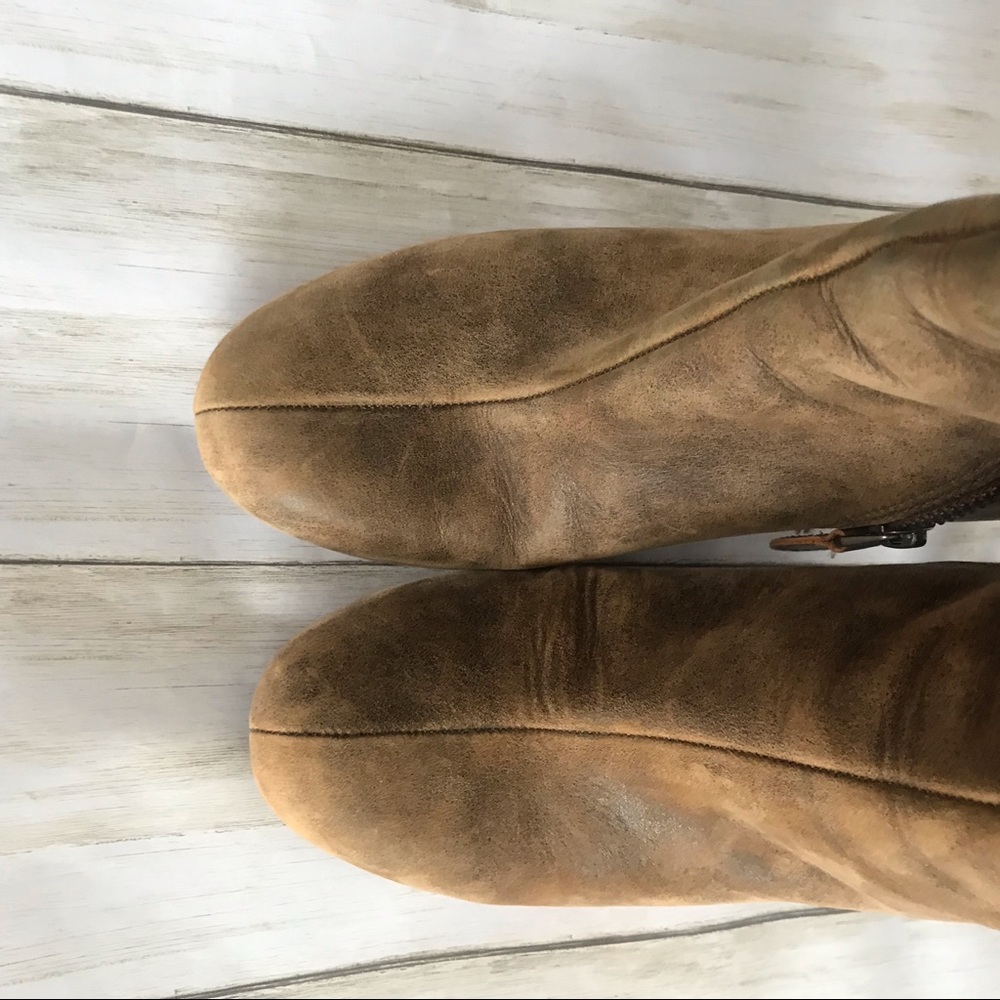 Fossil Reagan Side Zip Boot Factory Distress Suede - image 8